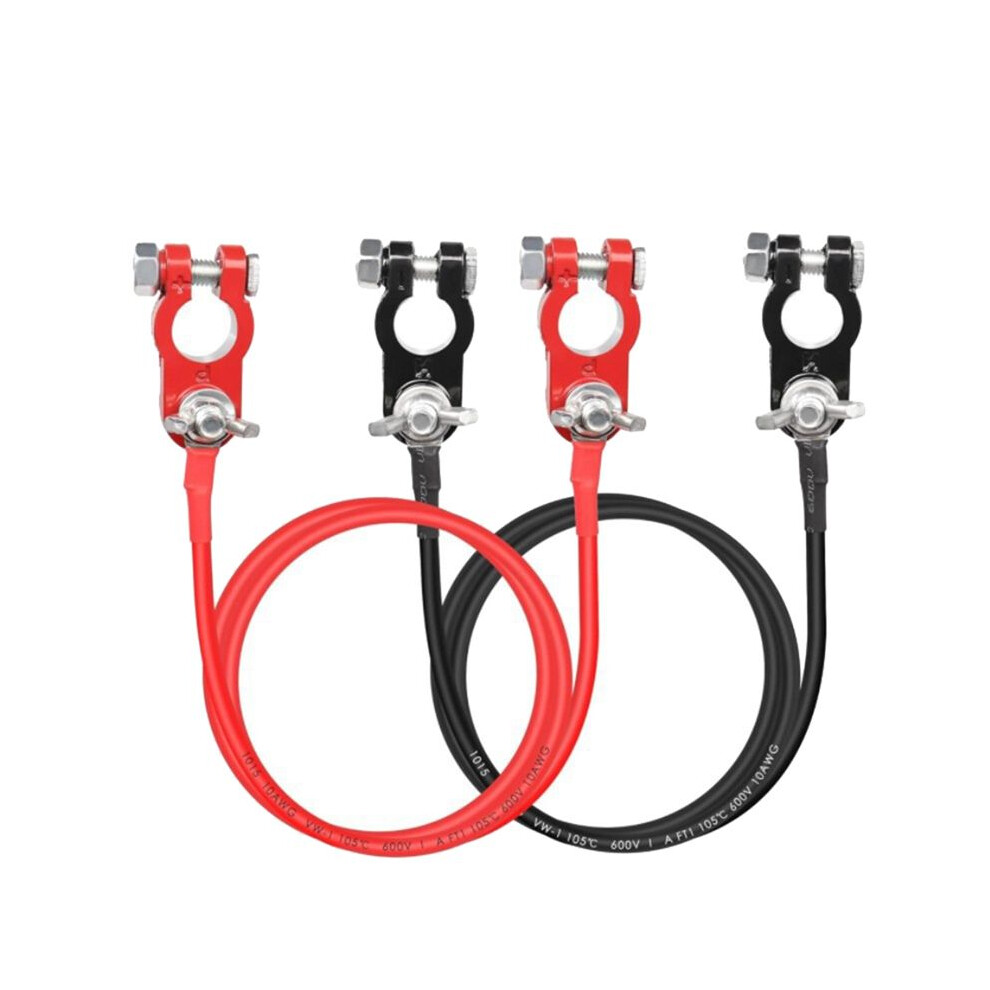 Battery Terminal Cable 10Awg Auto Battery Lead Aluminum Alloy Connector Clamp For Automotive Marine Solar Rv Motorcycle 4714144884025