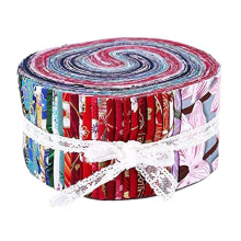 2.5 Inch PreCut 36 Cotton Fabric Strips for Quilting Flower Patterns