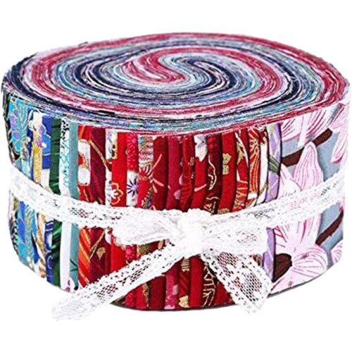 2.5 Inch PreCut 36 Cotton Fabric Strips for Quilting  Flower Patterns 1