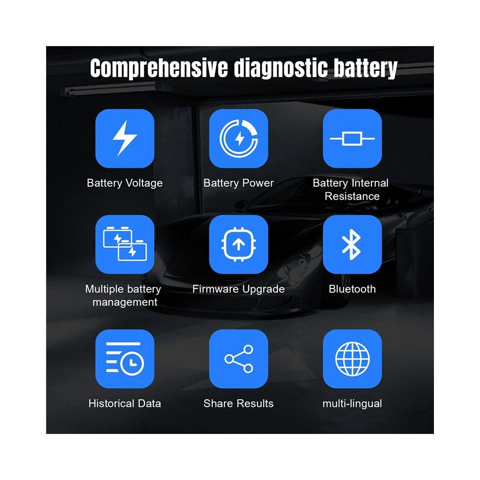 Konnwei Bk100 Car Wireless Bt Battery Tester 100-2000 Cca 6V 12V Battery Detector Battery Cranking Charging Analyzer Blue 6131407703509