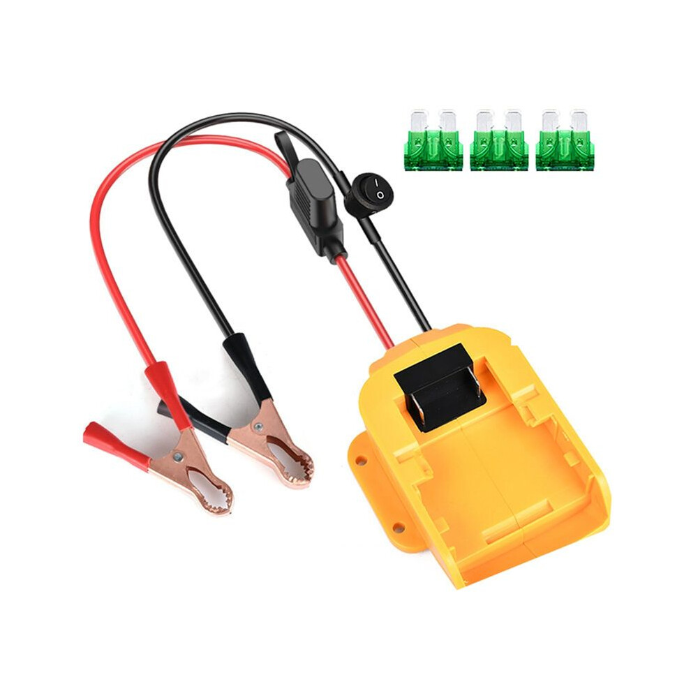 18V Li-ion Battery Car Jump Starter Adapter Car Jumper Cables Automotive Booster Cables with Fuse Switch for Dewalt