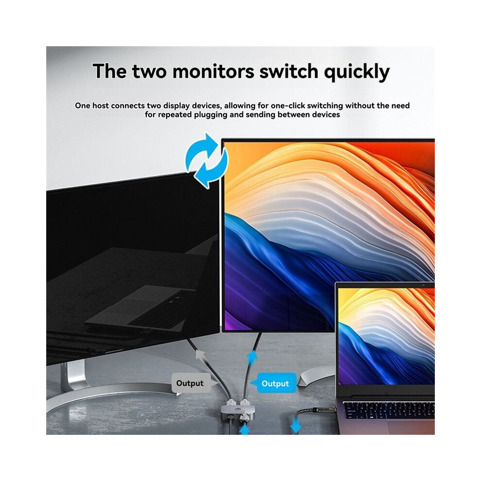 Hdmi-Compatible 2.1 Switcher 8K 60Hz 4K 120Hz For Laptop Pc Ps5 Monitors Xbox Tv Bi-Directional 2 In 1 Out Hd Splitter A 6134064347970