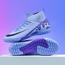 (Purple TF, 33) New Men Soccer Shoes Indoor Cleats Football Boots Match Long Spikes Sneakers Breathable Ultralight Training Drop Shipping High-Qualit
