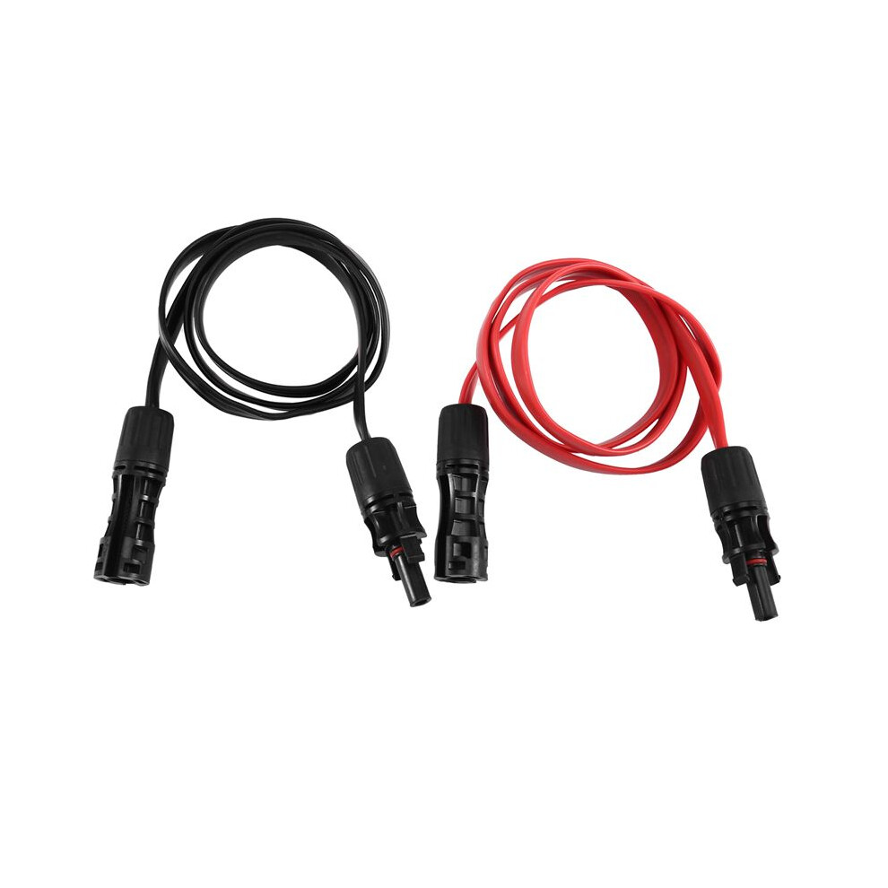 2Pcs Solar Extension Cable With Connector 1M 4Mmâ² 1500V/50A Pv Solar Cable Photovoltaic Wire Flexible Flat Solar Cables 6132772513403