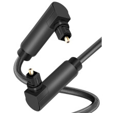Kabel Optyczny Audio 90 Stopni, Kątowy do Kabla Toslink, Cyfrowy Kabel Światłowodowy do Soundbara, Telewizora, Kina Domowego