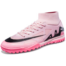 (Pink TF, 39) New Men Soccer Shoes High-quality Training Shoes Football Boots Professional Ultralight Outdoor FG/TF Non-Slip Soccer Cleats High-Qualit