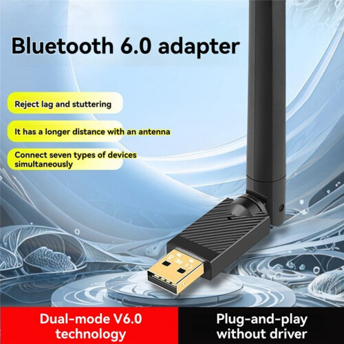 External USB Bluetooth 6.0 Adapter Desktop Bluetooth 6.0 Transmitter for BT Speaker Keyboard Mouse Headphone Printer 1