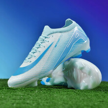(Blue FG, 35) New Men Soccer Shoes Ankle Football Boots Cleats Grass Adult Sport Training Outdoor Ultralight Non-Slip Futsal Comfortable High-Qualit