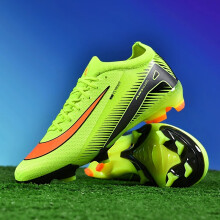 (Green FG, 42) New Men Soccer Shoes Ankle Football Boots Cleats Grass Adult Sport Training Outdoor Ultralight Non-Slip Futsal Comfortable High-Qualit