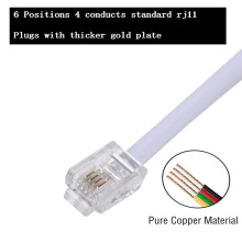 100 Ft Telephone Extension Cord Phone Cable Wire Line with Line Couplers and 35 Cable Clip Holders