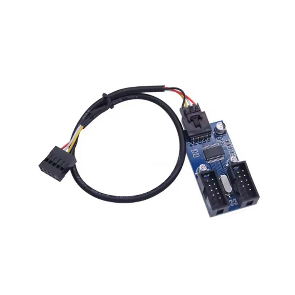 9Pin Usb Splitter Motherboard Usb Female Interface Header Splitter 1 To 2 Extension Cable Adapter 4714253890375