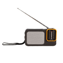 Portable FM AM Radio with Flashlight Rechargeable Radio Blueooth Speaker TF Card MP3 Music Player Wireless Speaker,B