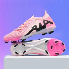 (Pink FG, 36) New Men Soccer Shoes Adult Non-Slip Boys Adult Futsal Sport Football Boots Grass Cleats Indoor Ultralight Turf Comfortable High-Qualit