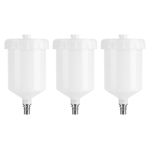 3 πλαστικά δοχεία βαφής Hvlp 600ml για ακροφύσιο σύνδεσης ψεκαστήρα Sata