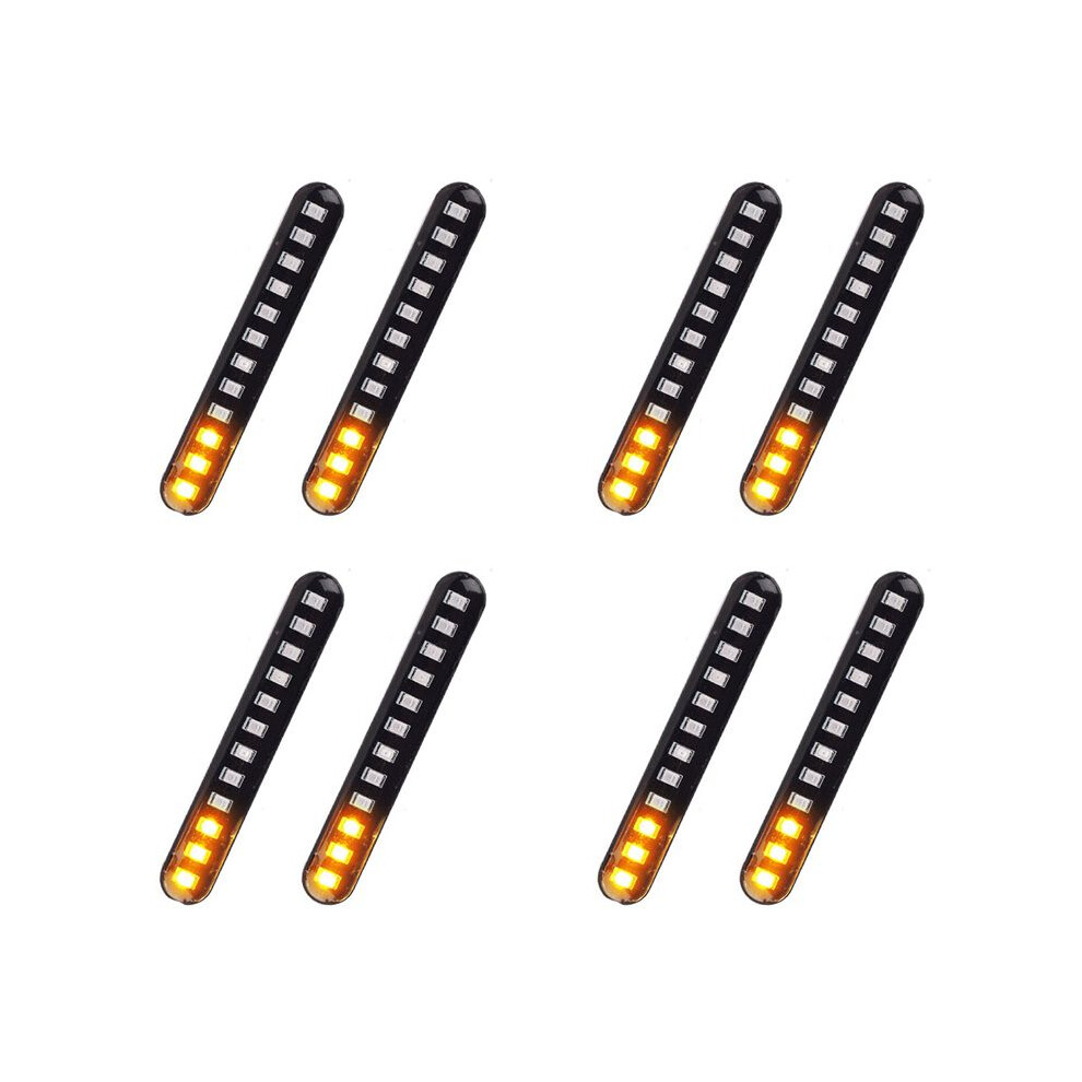 8Pcs Flowing Water Tail Brake S 12 Led Turn Signals Strip 3528Smd License Plate Blinker Stop Flicker Light 4712654887338