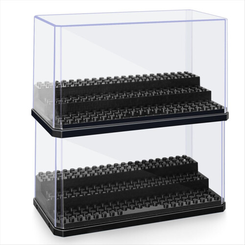 Mini Figure Display Box, Stackable Dustproof Building Block Box for Action Toys