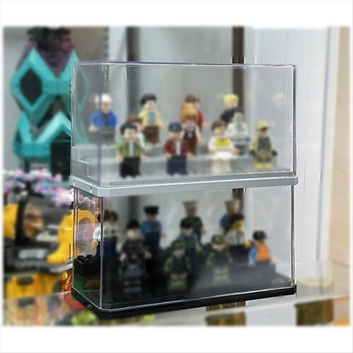 Mini Figure Display Box, Stackable Dustproof Building Block Box for Action Toys 1
