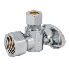 Eastman 1/2 tuuman FIP x 3/8 tuuman ulkopinnan puristus neljänneskierroskulman sulkuventtiili messinki vesiliitos kromi 10733LF