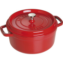 Dust cast iron roaster / cocotte, around 24 cm, 3.7 l, cherry red cherry red 24 cm