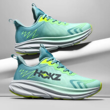 (Green, 45) Men Running Shoes Cushioning Trainer Race Luxury shoes Off-road Shoes Outdoor Breathable Sneakers Mesh Couple Non-Slip Fashion High-Qualit