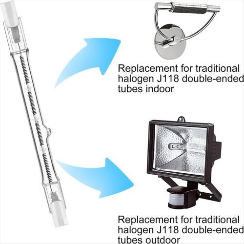 R7s Halogenlampen, 7er-Pack, 118 mm, dimmbar, 230 V, Wolfram, linear, 150 W 1