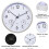 Quartz Wall Clock with Temperature Display, Hygrometer, Silent Sweep, Silver White 2