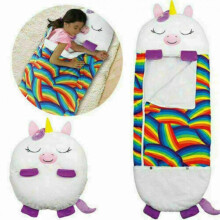 (Colorful) 160x60cm Sleeping Bag Children Adult Camping Sleeping Bag Pillow Gift Boy Large Children"s Sleeping Bag