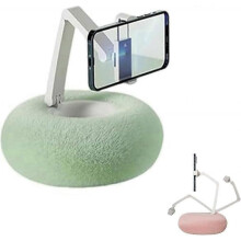 (Green) Fuzzy Bowl with Phone Holder, Fuzzy Bowl For Kindle Holder, Adjustable Phone Holder for Bed, Cute Plush Holder Pillow for Phone