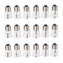 18-pack E12 naar E14 witte lampconverter LED-lamphouder lampadapter fittingwisselaar hoge kwaliteit