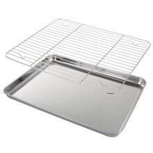 Baking Tray with Cooling Rack 40.5x30.4cm Stainless Steel Oven Tray Set