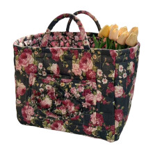 Retro Floral Pattern Fabric Storage Bin Foldable Laundry-H