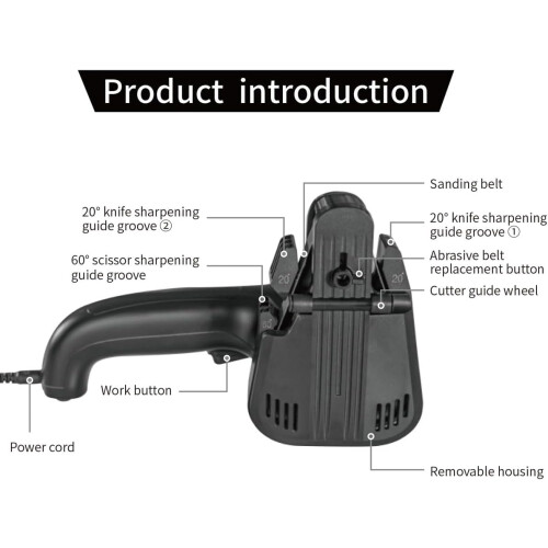 M3 Electric Knife Sharpener Professional Scissors Knife Sharpener (EU Plug) Black 1