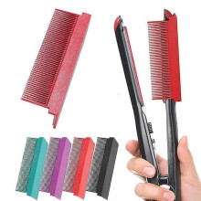 (Pink) Flat Iron Comb Attachment, Straightening Comb For Hair, Hair Straightener Comb That Attaches To Flat Iron, Salon Hair Styling Tool