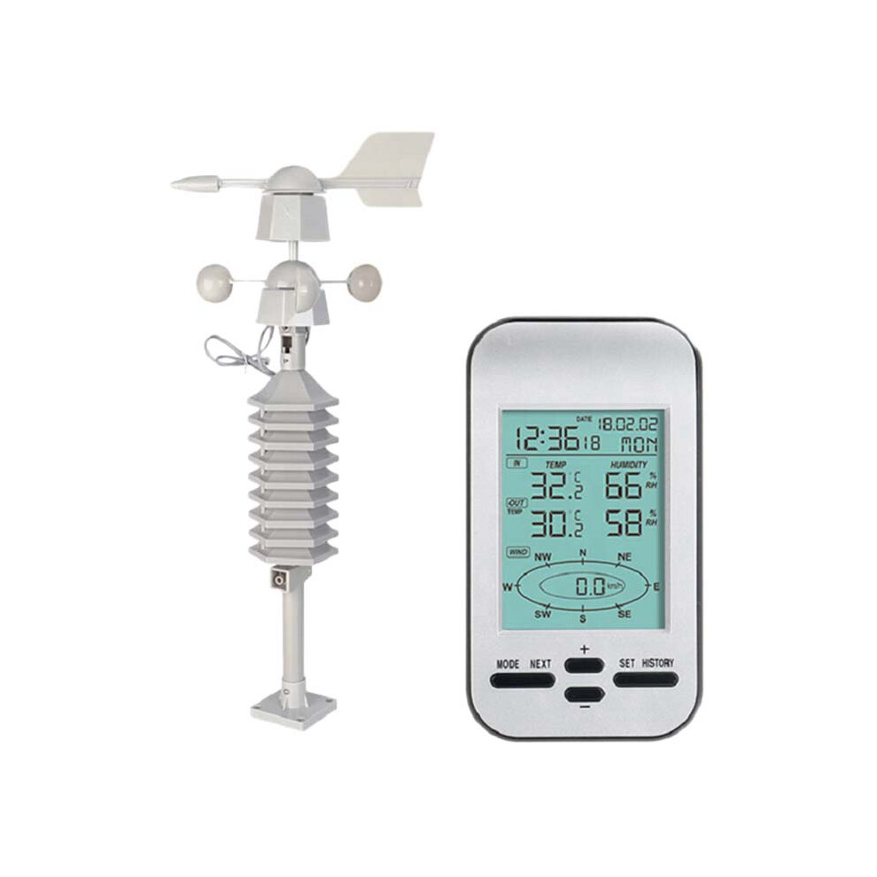 Rf 433Mhz Wireless Weather Station Clock With Wind Speed Tester And Direction Sensor Temperature Forecast 4853907206015