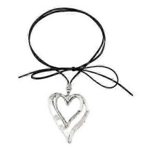 (black) Heart Necklace for Women Double Hollow Heart Long Rope/Chain Necklace for Valentine's Day!ZZ45