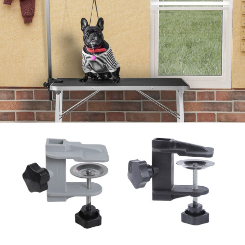 Secure Plastic Grooming Arm Brackets Stabilizes Pet-Black 2