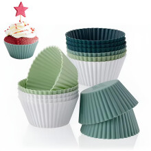 Pack of 12 Silicone Muffin Moulds, BPAFree for Cakes