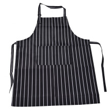 Grembiule da cucina a righe: resistente all'usura, cinturino regolabile per il collo, doppie tasche frontali per comodità, tessuto in poliestere di