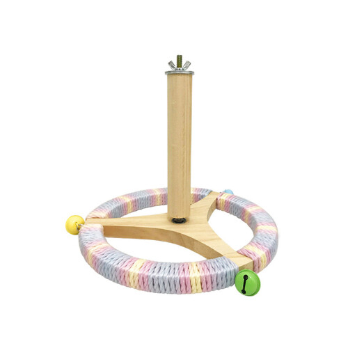 Jouet de perche à roue rotative en bois pour oiseaux, avec-B