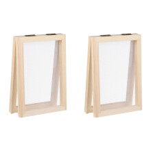 2Pcs Wooden Paper Making Screen-6 inch pine double p