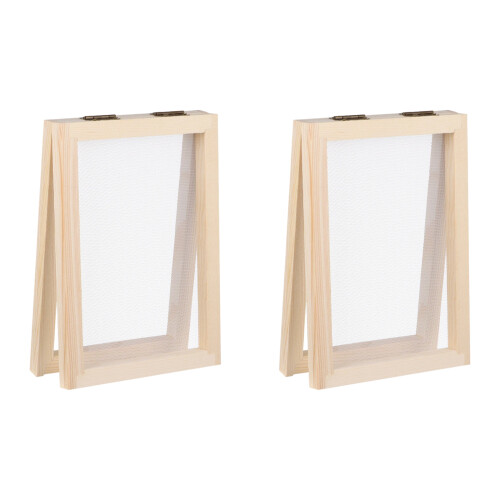 2Pcs Wooden Paper Making Screen-6 inch pine double p