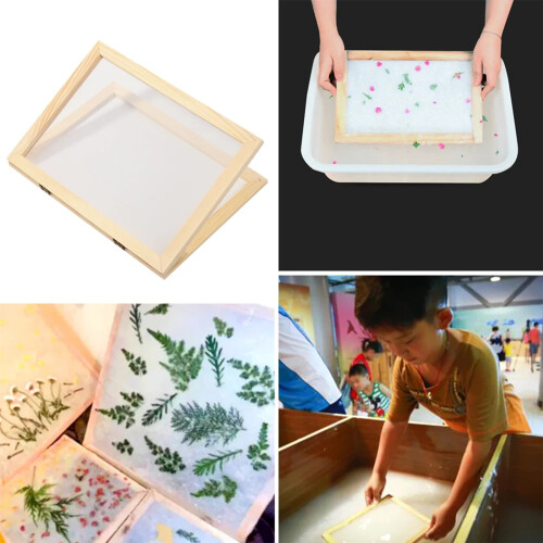 2Pcs Wooden Paper Making Screen-6 inch pine double p 1