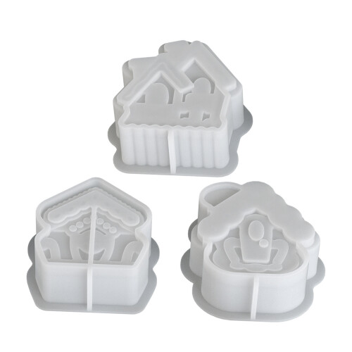 3D-Hausform-Silikonformen für Schokoladenform, Backwerkzeug,-C 1