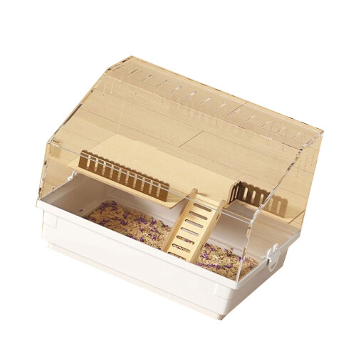 Acrylic Small Animal Cage with Accessories Removable-White 1