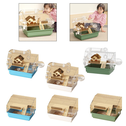 Acrylic Small Animal Cage with Accessories Removable-White 1 2