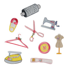 9 Pcs Sew On/Iron On Patches Scissors Embroidered Patches Sewing