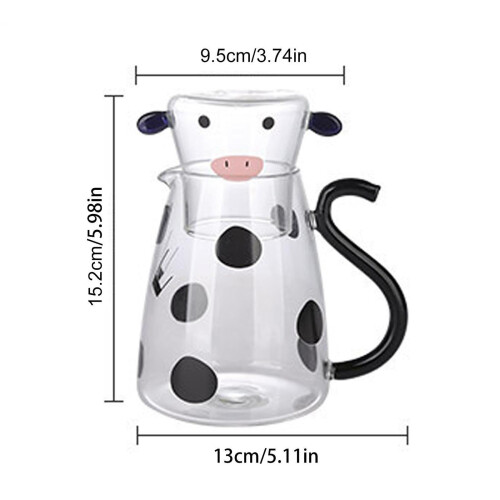 Large Capacity Water Pitcher Cup Cow Glass Beverage-small 2