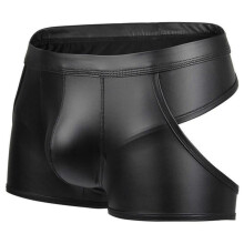 (S) Men Sexy Thong Faux Leather Lingerie Briefs Underwear Boxer Shorts Briefs String