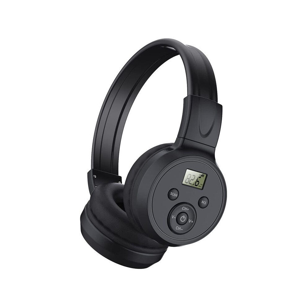 Portable Wireless Fm Radio Headphones Rechargeable Headset Receiver For Meeting, Daily Works, Hiking, Jogging 4853907210401