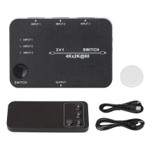 Διακόπτης HDMI 8K, 3 θύρες, είσοδος 1 έξοδος, εύρος ζώνης 48 Gbps, χειροκίνητη λειτουργία